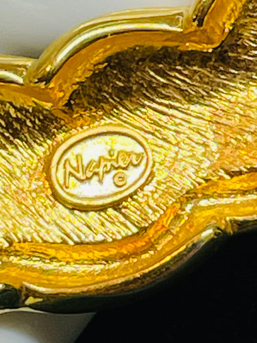 Napier Pink Enamel Gold Omega Necklace